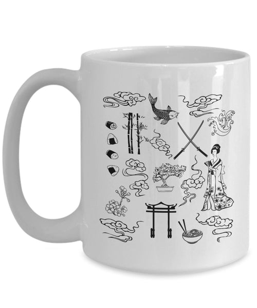 Japanese Inspired Coffee Mug - Funny Tea Hot Cocoa Coffee Cup - Novelty Birthday Gift Idea