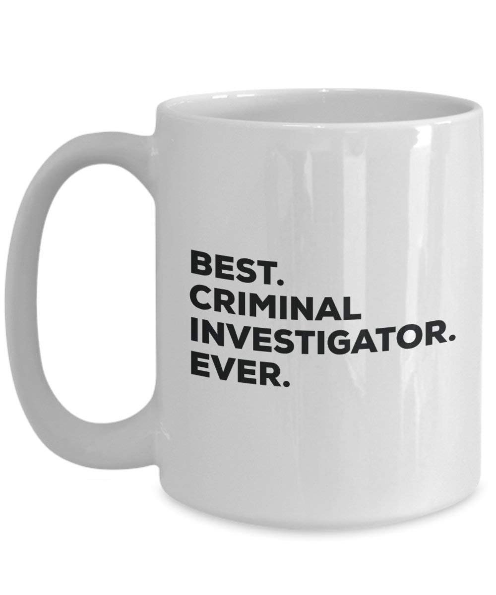 Meilleur criminel Investigator jamais Mug rigolo – Tasse à café – Thank You Appréciation pour Noël Anniversaire Vacances Cadeau unique idées 15oz blanc