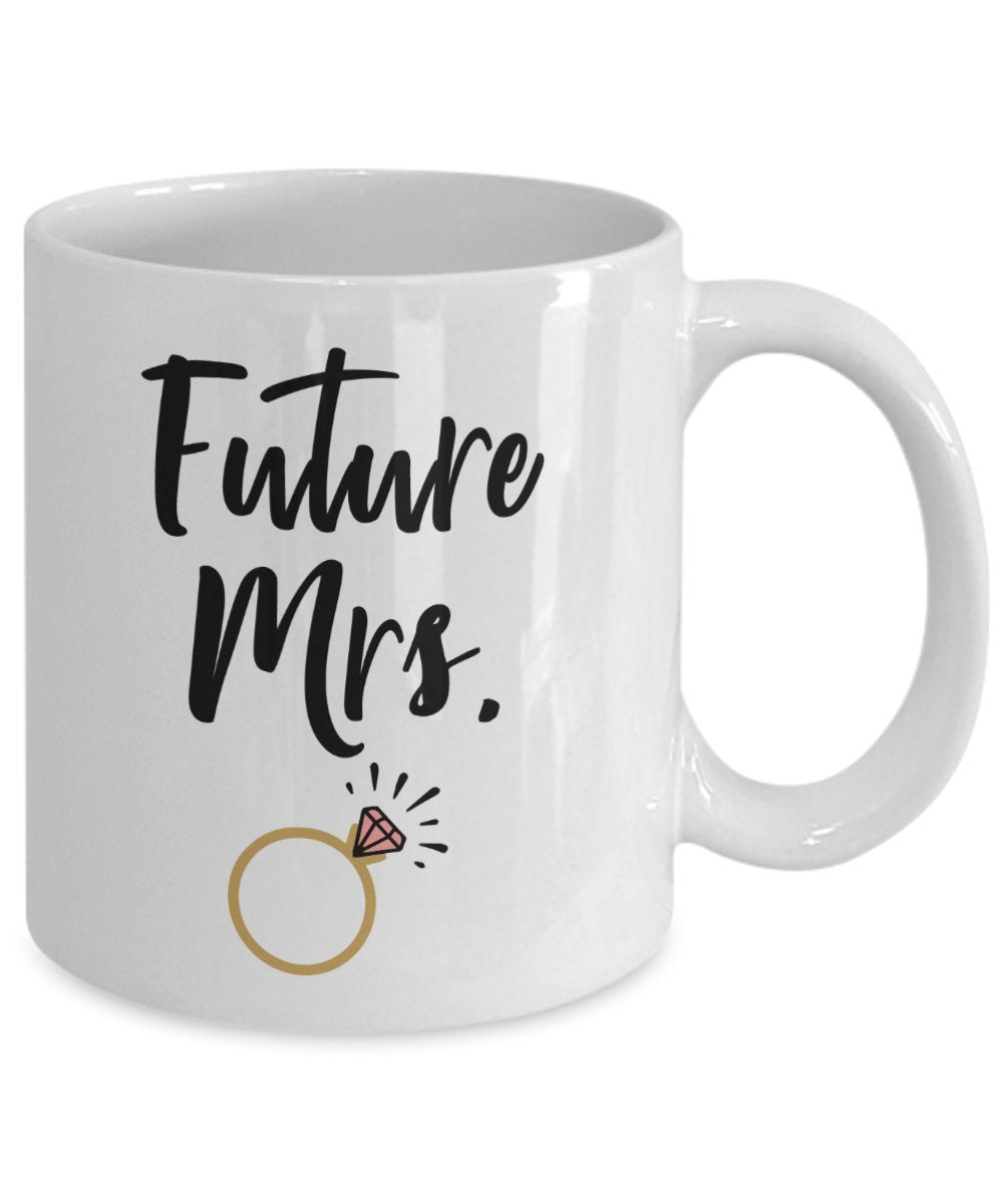 Tasse mit Aufschrift"Future Mrs", Geschenkidee für die zukünftige Frau, lustiger Tee, Kakao, Kaffeetasse – Neuheit Geburtstag, Weihnachten, Jahrestag, Gag