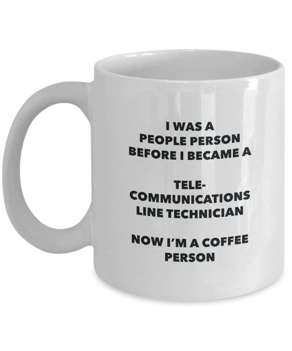 Telecommunications Line technicien personne à café Mug Tasse à thé de cacao – rigolo – Anniversaire de Noël amateur de café mignon Gag Gifts Idée 15oz blanc