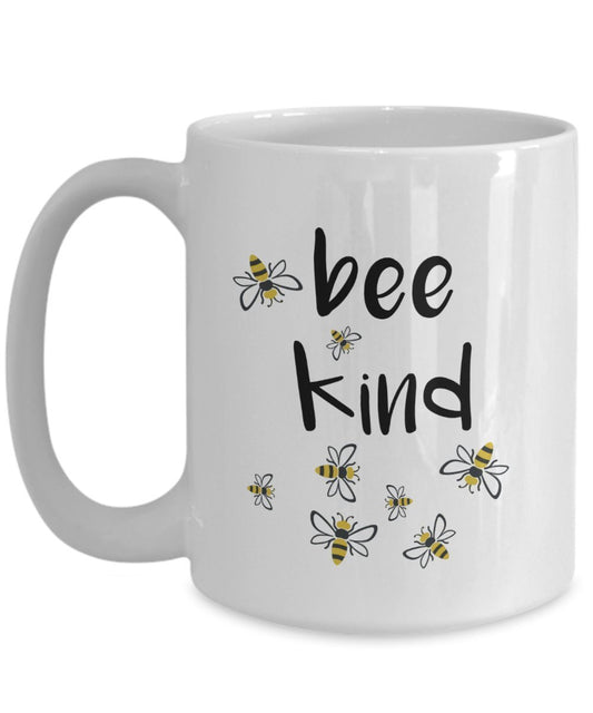Bee Kind Mug - Funny Tea Hot Cocoa Coffee Cup - Novelty Birthday Christmas Anniversary Gag Gifts Idea