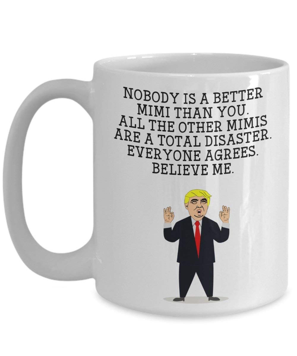 Funny Mimi Trump Head Becher – Donald Trump Kaffeetasse – Neuheit Geschenkidee Mimi Gag Idee Präsident