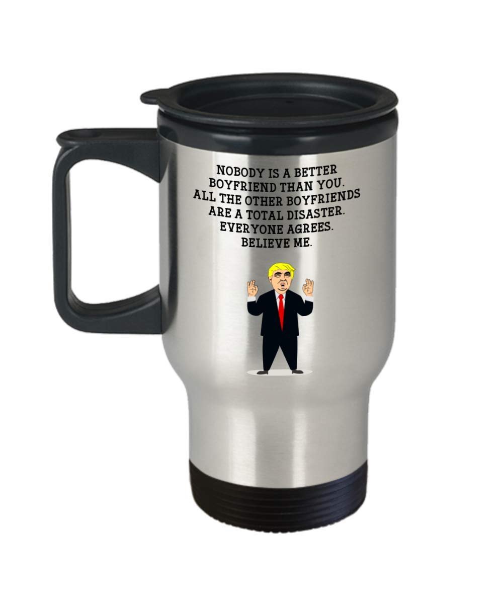 Funny boyfriend Trump Head Travel Mug - Donald Trump Insulated Tumbler - Boyfriend Gifts Idea