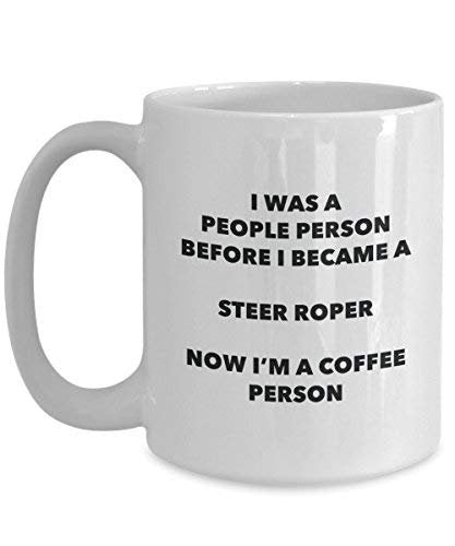 Steer Roper Coffee Person Mug - Funny Tea Cocoa Cup - Birthday Christmas Coffee Lover Cute Gag Gifts Idea