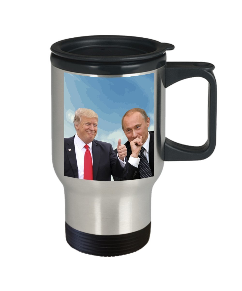 Trump Putin Travel Mug - Putin Trump Mug - Funny Tea Hot Cocoa Coffee Insulated Tumbler Cup - Novelty Birthday Christmas Gag Gifts Idea