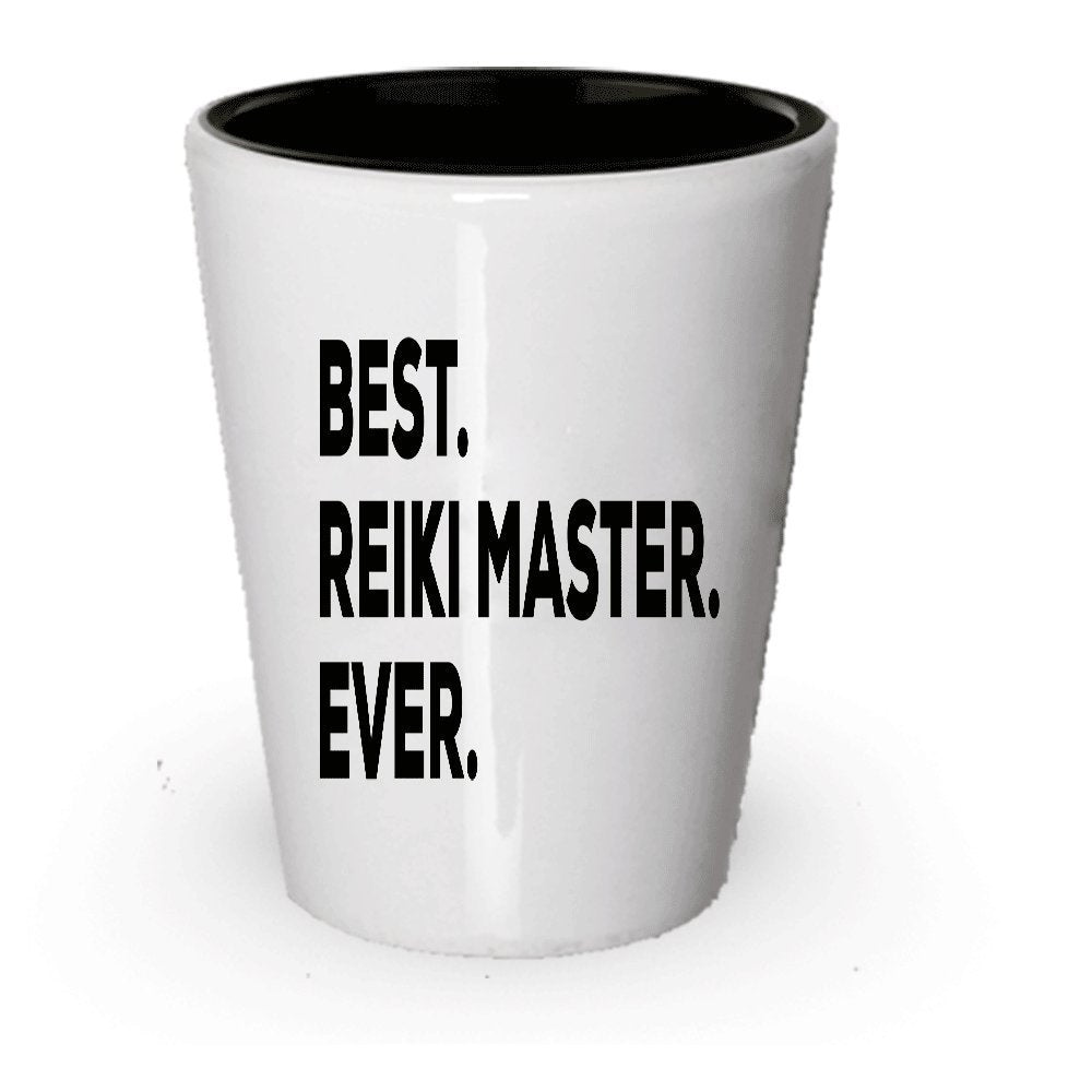 Reiki Master Shot Glass - Best Reiki Ever - Reiki Gifts - For The Reiki Master Lovers - Novelty Present Idea - Funny - For A Gift Novelty Idea - Add To Gift Bag Basket Box Set (6)