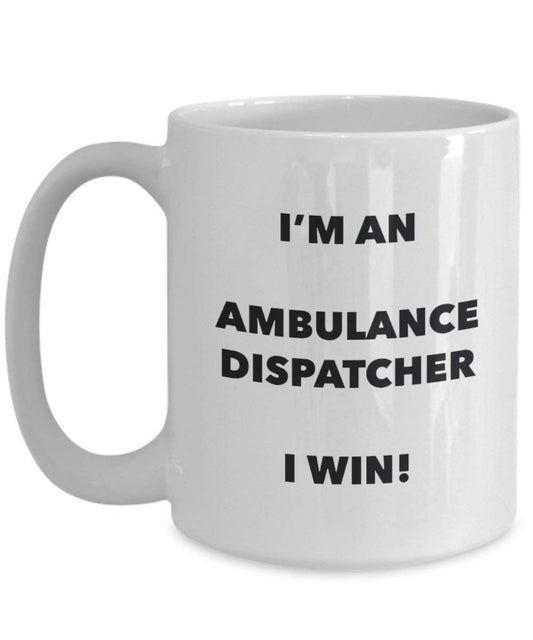 Ambulanza Dispatcher mug – I' m An Ambulance Dispatcher i Win. – Funny Coffee Cup – novelty Birthday Christmas GAG regalo idea 15oz Infradito colorati estivi, con finte perline