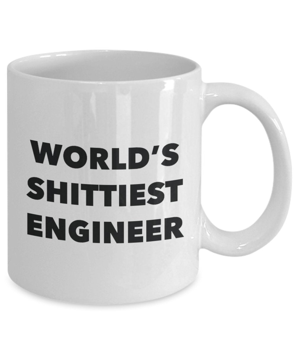 Engineer Coffee Mug - World's Shittiest Engineer - Gifts for Engineer - Funny Novelty Birthday Present Idea - Can Add To Gift Bag Basket Box Set