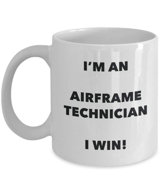 Airframe technicien Mug – Je suis un technicien de Airframe I Win. – Funny Tasse à café – Fantaisie anniversaire Idée de Gag cadeaux de Noël 15oz blanc