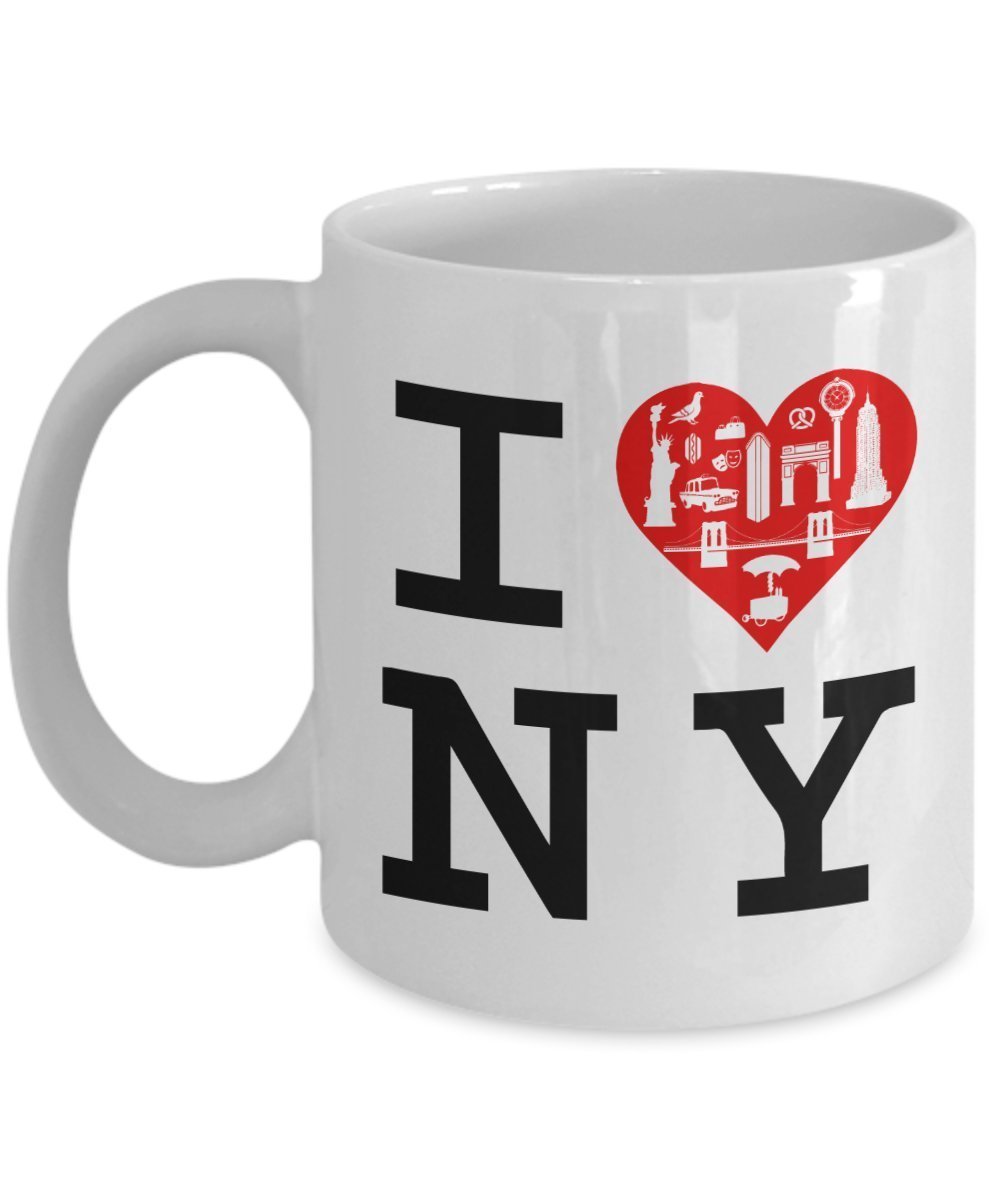 I Love NY Kaffeetasse – New York Love Mugs – Lustige Teetasse für heiße Kakao – Neuheit Geburtstag Weihnachten Gag Geschenk Idee