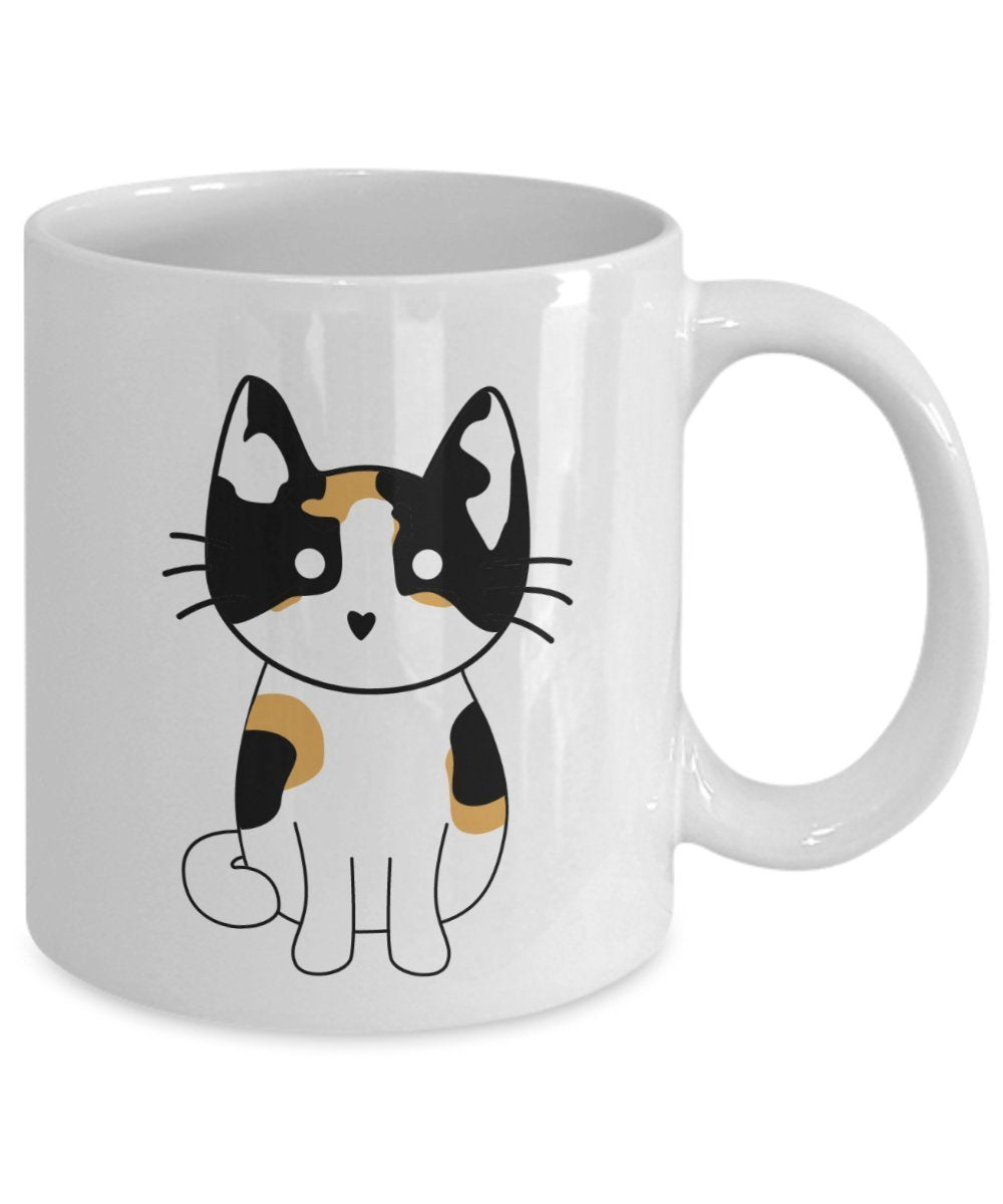 Calico Cat Coffee Mug - Calico Cat Mug - Funny Tea Hot Cocoa Cup - Novelty Birthday Christmas Anniversary Gag Gifts Idea