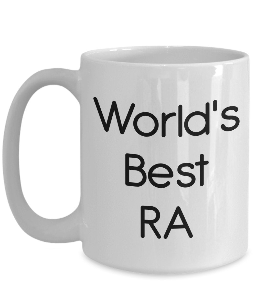 World 's Best RA Becher – Funny Tee Hot Cocoa Kaffeetasse – Neuheit Geburtstag Weihnachten Jahrestag Gag Geschenke Idee 15oz weiß