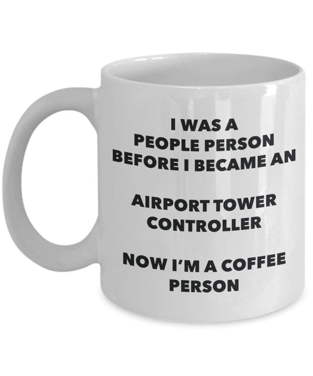 aéroport Tour contrôleur personne à café Mug Tasse à thé de cacao – rigolo – Anniversaire de Noël amateur de café mignon Gag Gifts Idée 15oz blanc