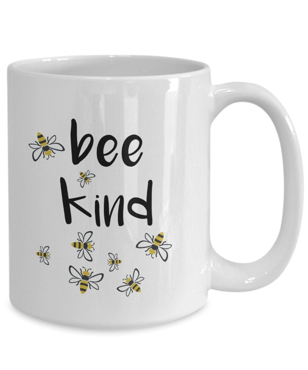 Bee Kind Mug - Funny Tea Hot Cocoa Coffee Cup - Novelty Birthday Christmas Anniversary Gag Gifts Idea