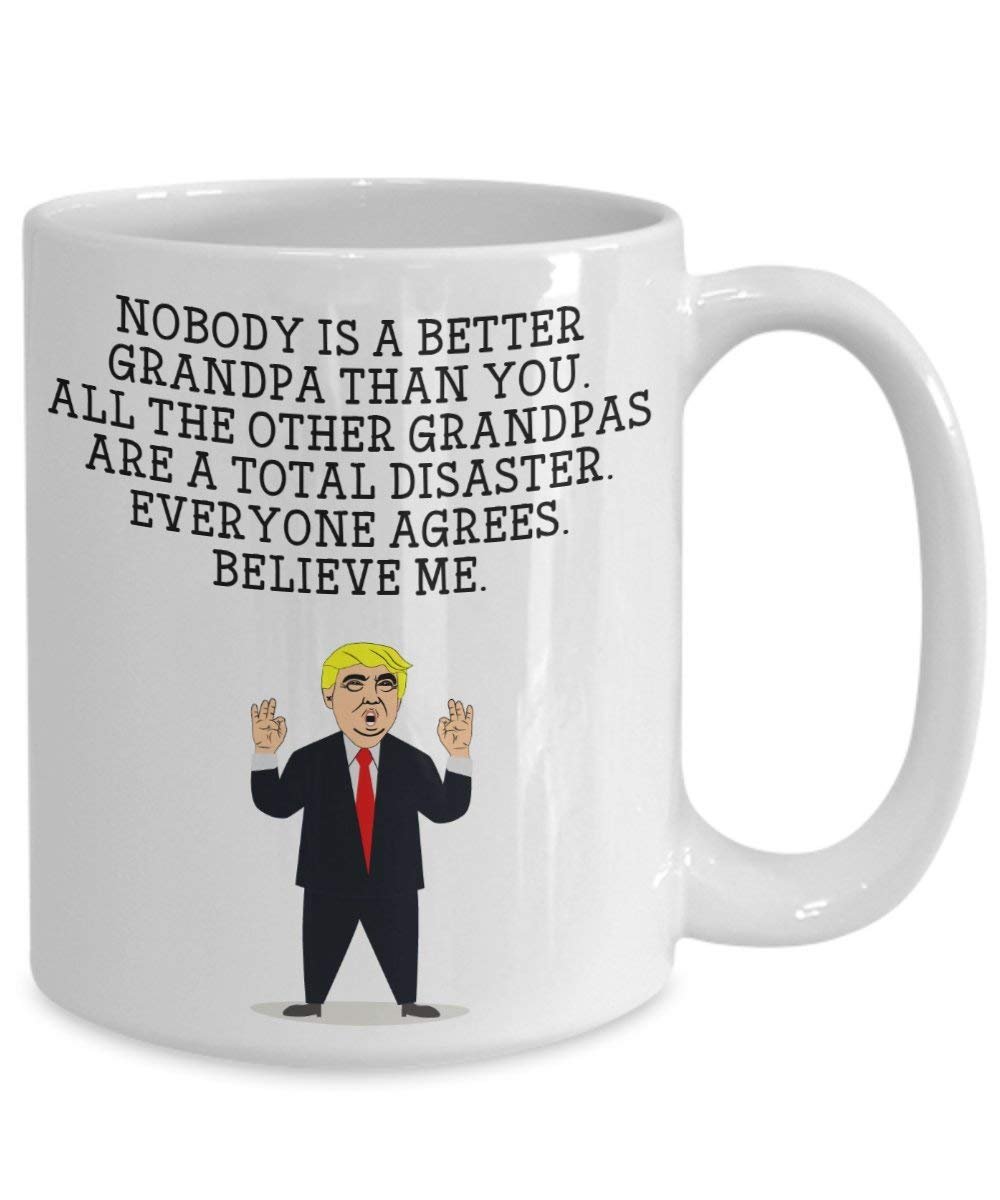 Funny Grandpa Trump Head Mug - Donald Trump Coffee Cup - Novelty Gift Idea grandpa Gag Idea President