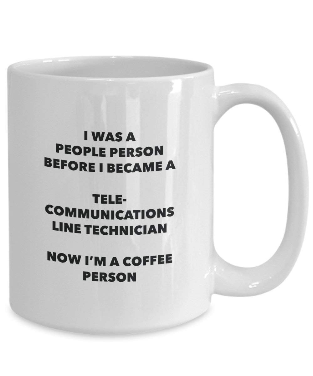 Telecommunications Line technicien personne à café Mug Tasse à thé de cacao – rigolo – Anniversaire de Noël amateur de café mignon Gag Gifts Idée 15oz blanc