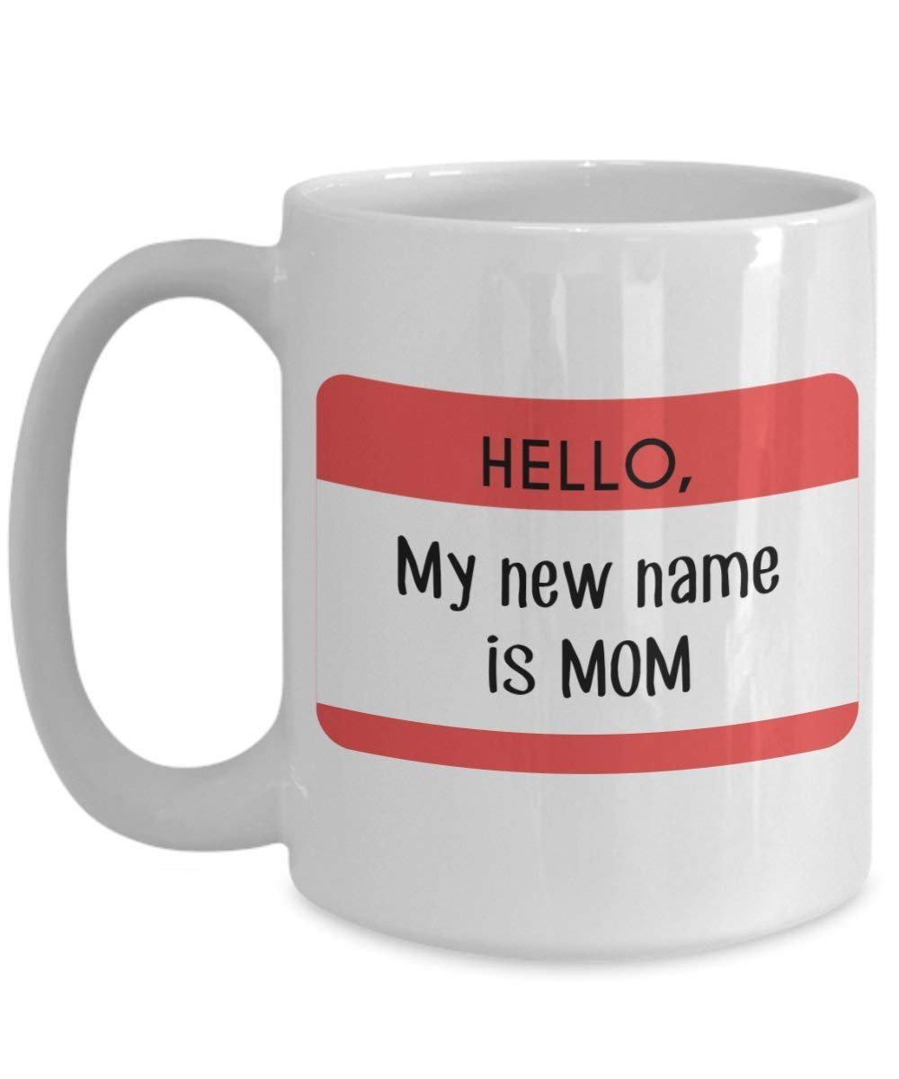 Hello My New Name Is Mom Tasse – Funny Tee Hot Cocoa Kaffeetasse – Neuheit Geburtstag Weihnachten Jahrestag Gag Geschenke Idee