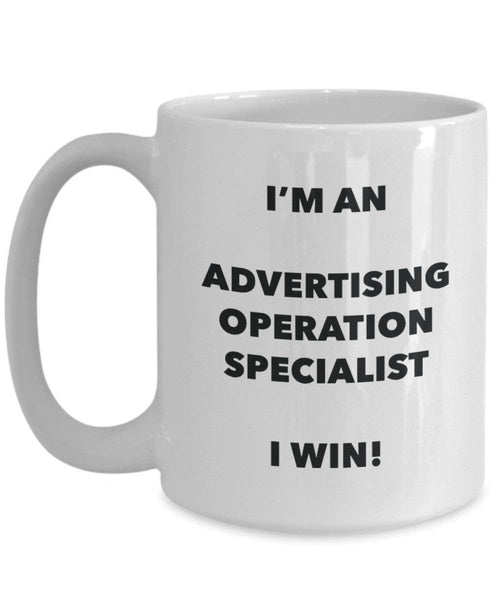 Werbung Specialist Tasse – Ich bin ein Werbung Bedienung Specialist I Win. – Funny Kaffeetasse – Neuheit Geburtstag Weihnachten Gag Geschenke Idee