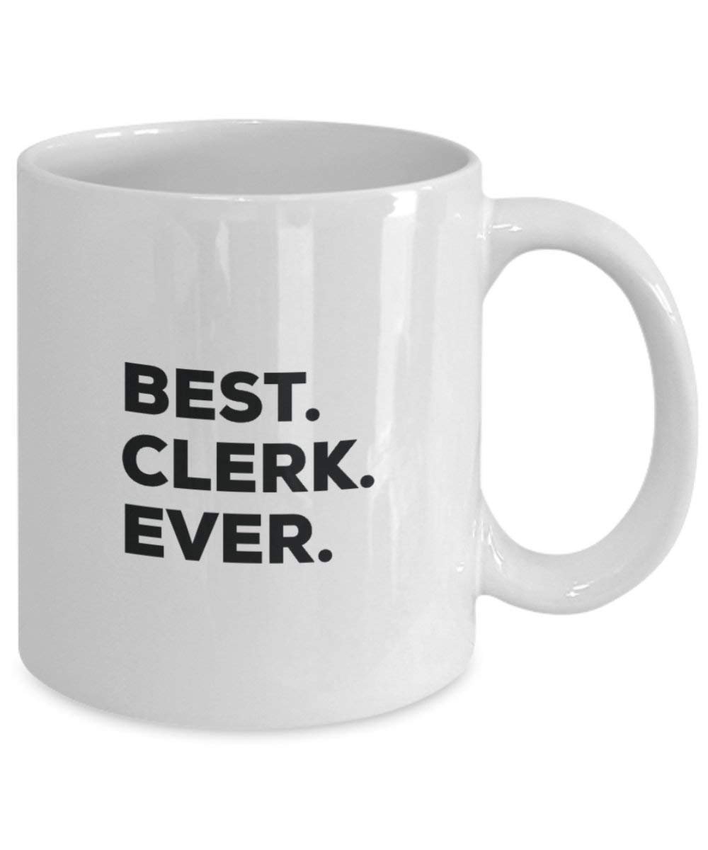 Best Clerk Ever Mug - Funny Coffee Cup -Thank You Appreciation For Christmas Birthday Holiday Unique Gift Ideas