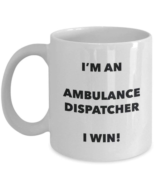 Ambulanza Dispatcher mug – I' m An Ambulance Dispatcher i Win. – Funny Coffee Cup – novelty Birthday Christmas GAG regalo idea 15oz Infradito colorati estivi, con finte perline