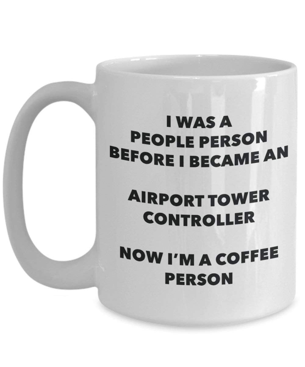 aéroport Tour contrôleur personne à café Mug Tasse à thé de cacao – rigolo – Anniversaire de Noël amateur de café mignon Gag Gifts Idée 15oz blanc