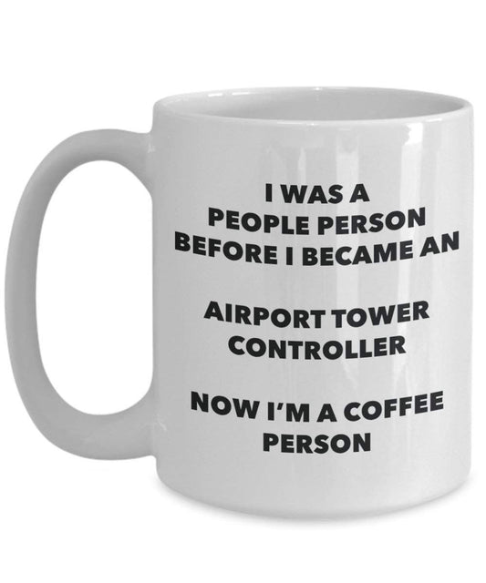 aéroport Tour contrôleur personne à café Mug Tasse à thé de cacao – rigolo – Anniversaire de Noël amateur de café mignon Gag Gifts Idée 15oz blanc