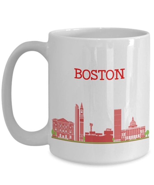 Boston City Mug - Funny Tea Hot Cocoa Coffee Cup - Novelty Birthday Christmas Anniversary Gag Gifts Idea