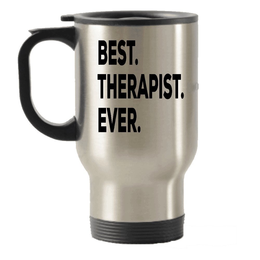 Therapist Travel Mug - Best Therapist Ever Travel Insulated Tumblers - Funny Novelty Gift Idea For Therapists - Birthday Christmas Present