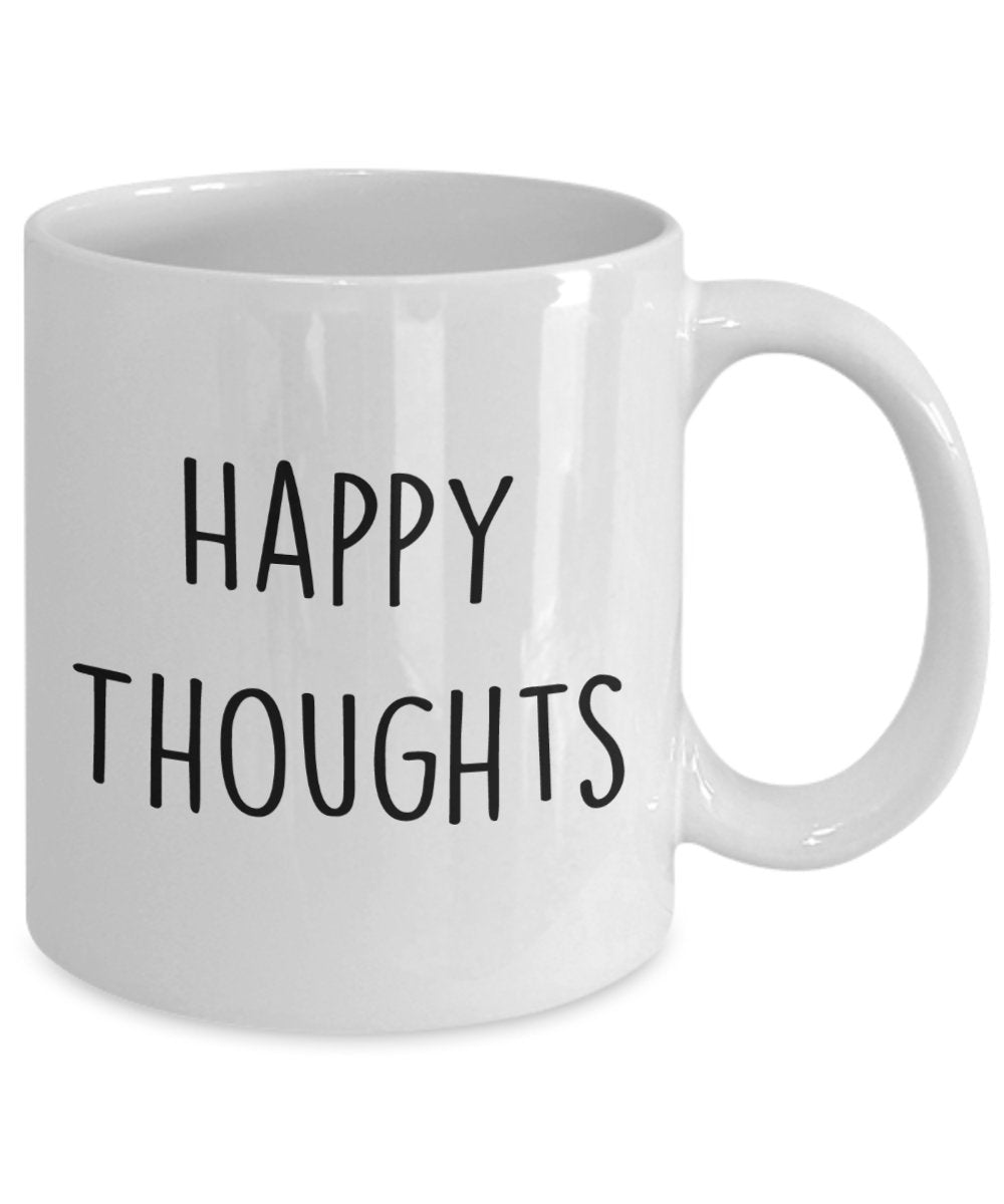 Happy Thoughts Latte-Tasse – Lustige Teetasse für heiße Kakao-Kaffeetasse – Neuheit Geburtstag Weihnachten Jahrestag Gag Geschenkidee