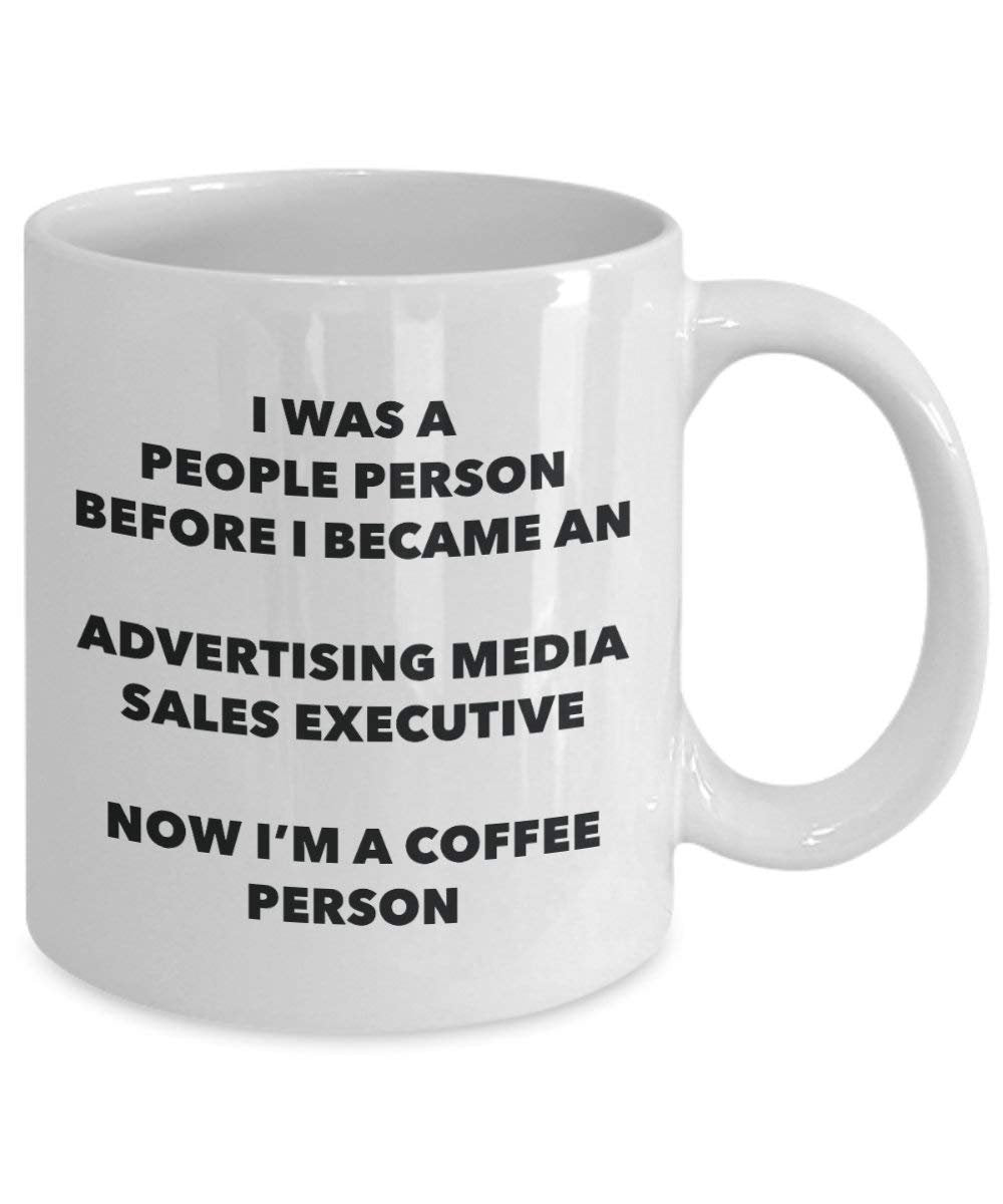 Werbung Media Sales Executive Kaffee Person Tasse – Funny Tee Kakao-Tasse – Geburtstag Weihnachten Kaffee Lover Cute Gag Geschenke Idee
