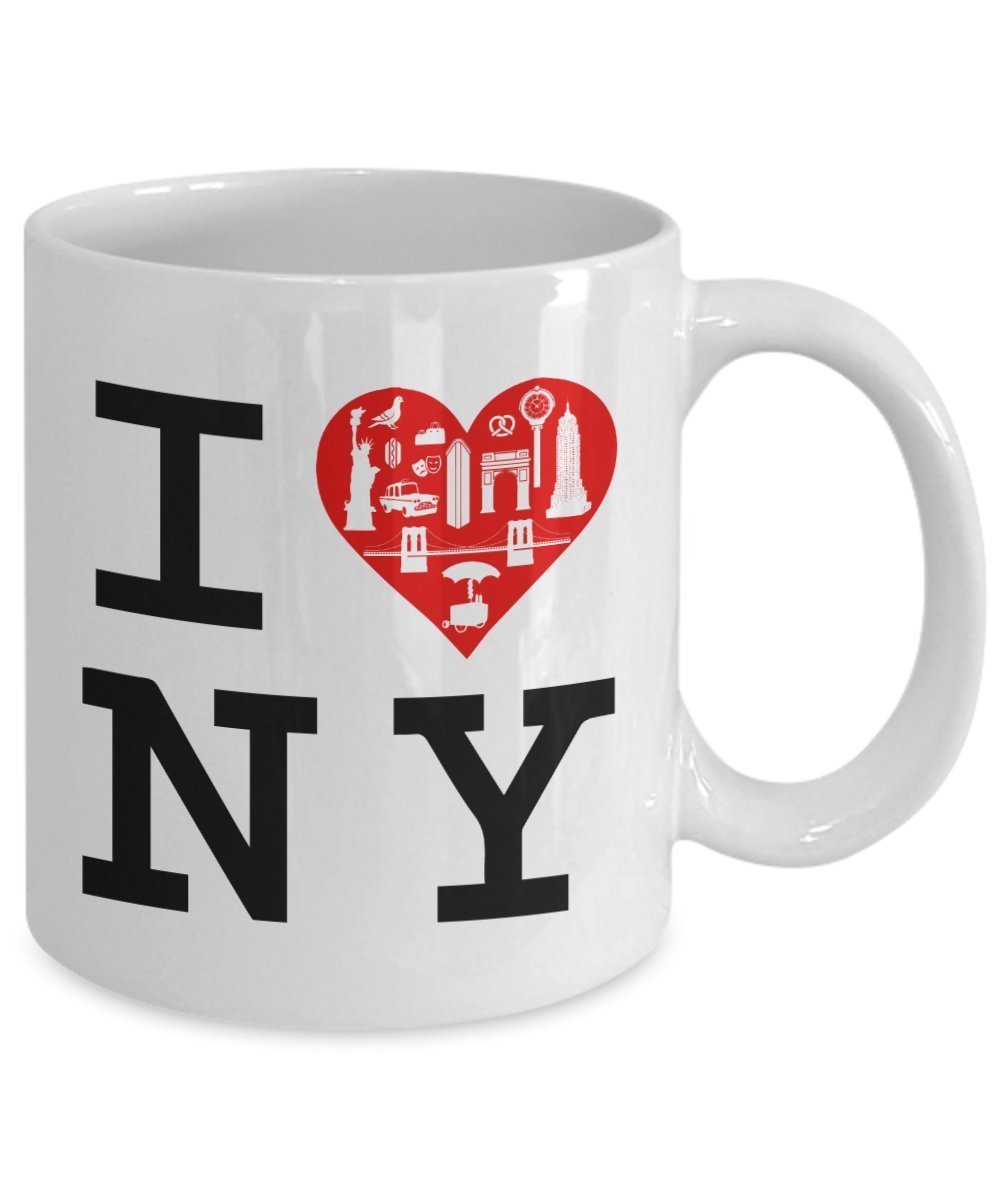 I Love NY Kaffeetasse – New York Love Mugs – Lustige Teetasse für heiße Kakao – Neuheit Geburtstag Weihnachten Gag Geschenk Idee