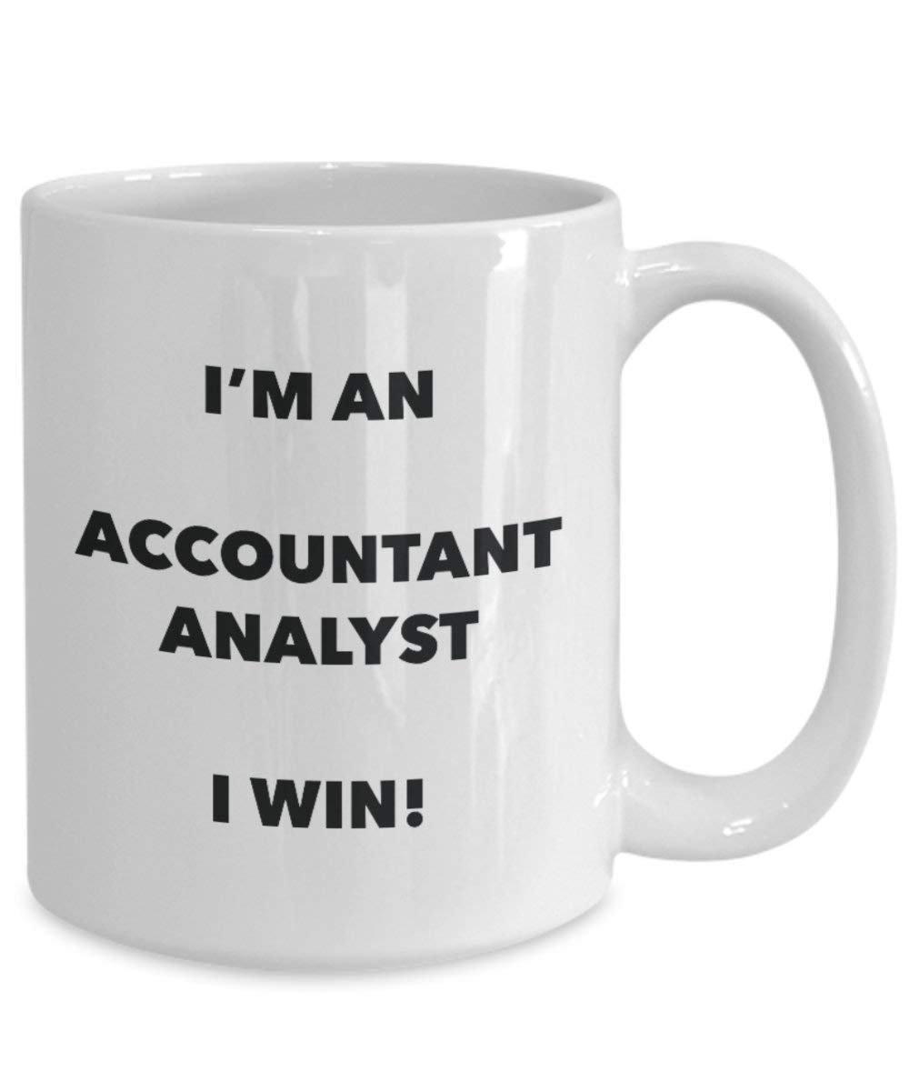 Buchhalter Analyst Tasse – Ich bin Buchhalter Analyst I Win. – Funny Kaffeetasse – Neuheit Geburtstag Weihnachten Gag Geschenke Idee 15oz weiß
