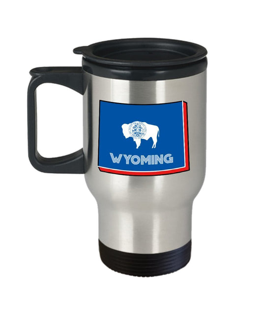 Wyoming Travel Mug - Funny Tea Hot Cocoa Coffee Insulated Tumbler - Novelty Birthday Christmas Anniversary Gag Gifts Idea