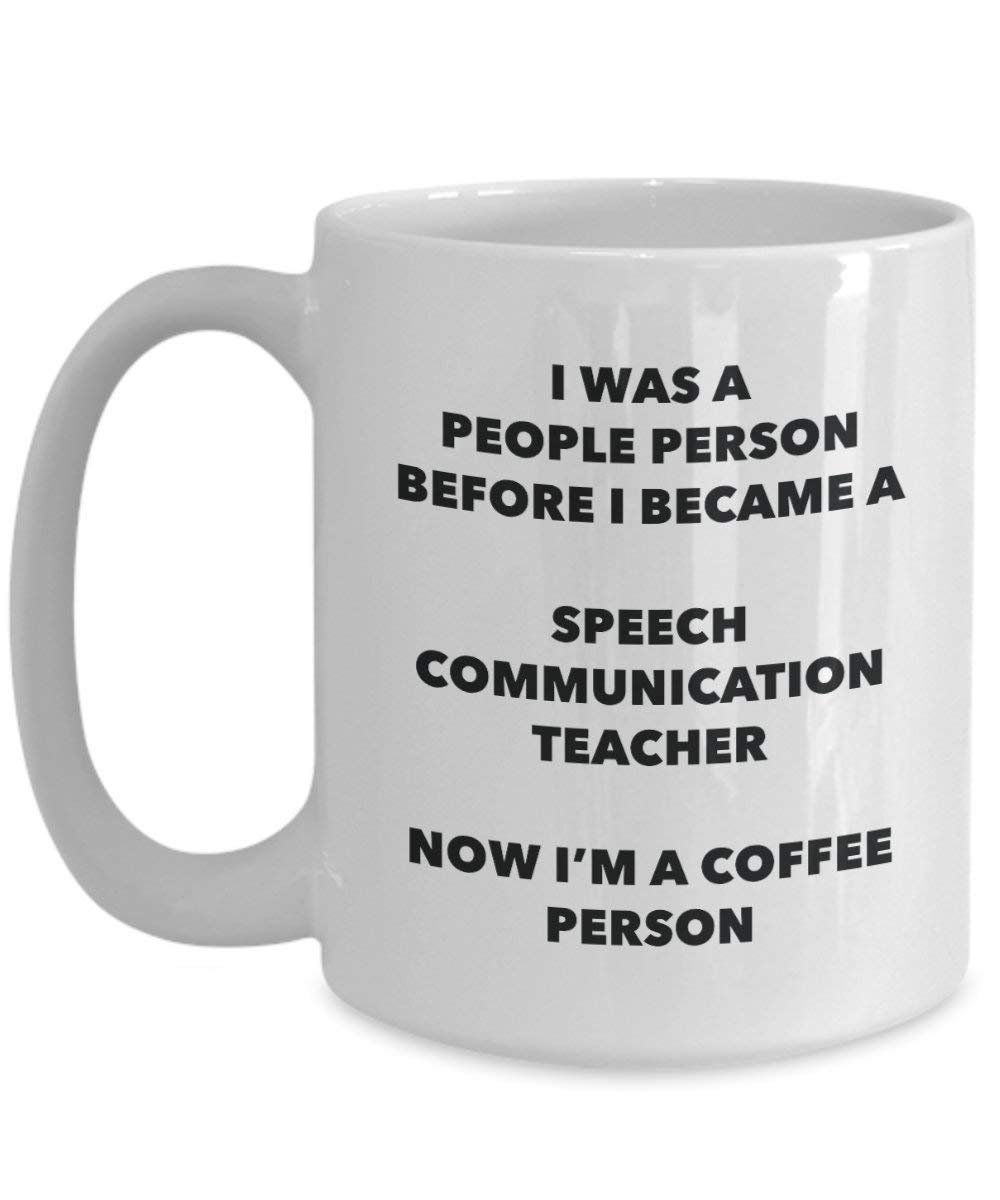 Rede Kommunikation Lehrer Kaffee Person Tasse – Funny Tee Kakao-Tasse – Geburtstag Weihnachten Kaffee Lover Cute Gag Geschenke Idee 15oz weiß
