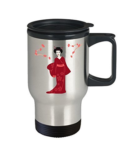 Geisha Travel Mug - Funny Tea Hot Cocoa Coffee Insulated Tumbler - Novelty Birthday Gift Idea