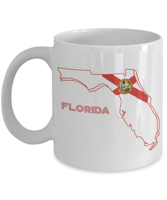 Florida State Tasse – Lustige Teetasse für heiße Kakao-Kaffeetasse – Neuheit Geburtstag Weihnachten Jahrestag Gag Geschenkidee