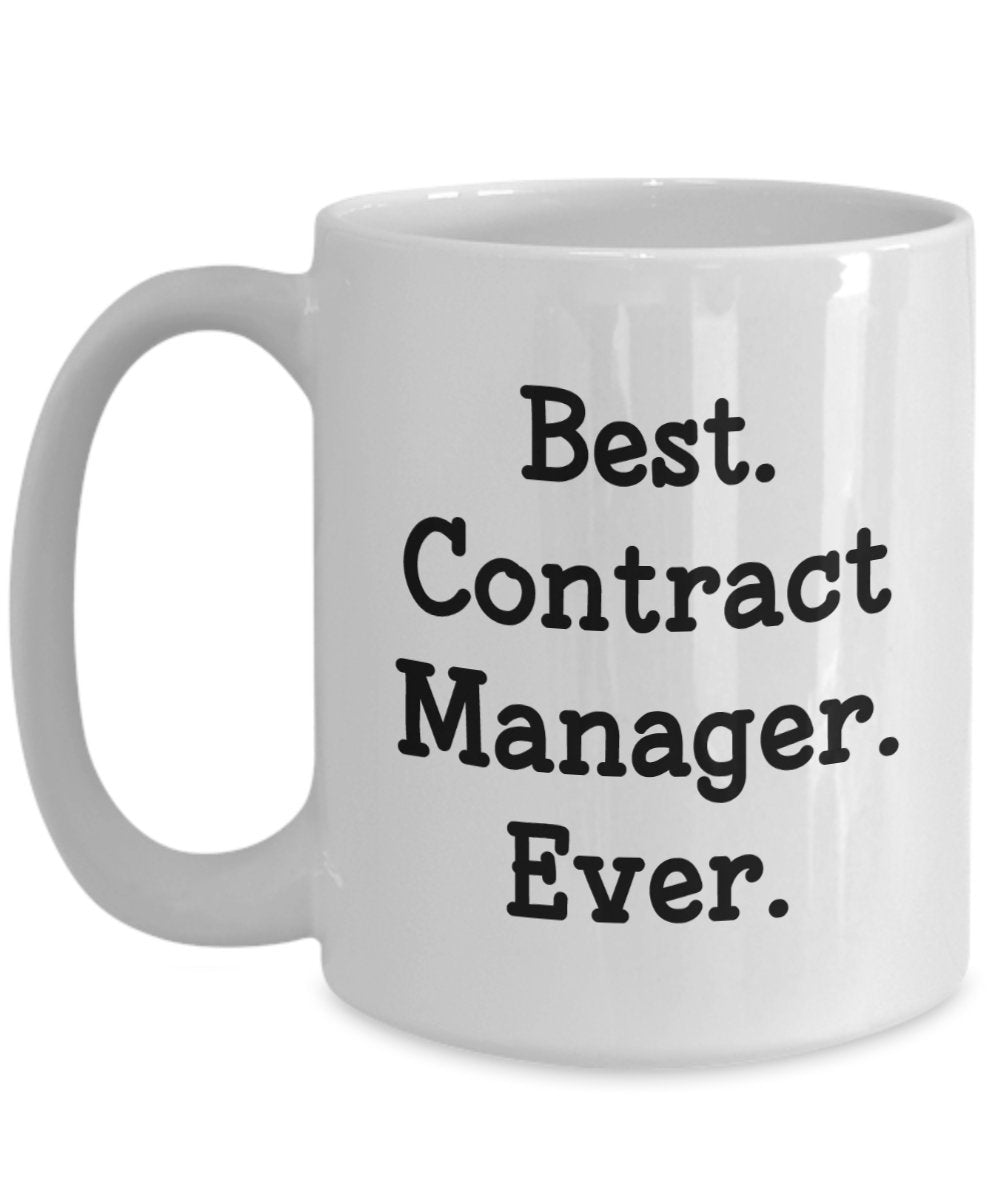 Thermobecher mit Aufschrift „Best Contract-Manager“ – Lustige Teetasse für heiße Kaffee, Kakaotasse – Neuheit Geburtstag Weihnachten Jahrestag Gag Geschenkidee