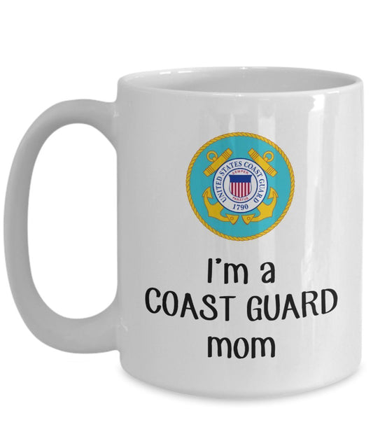 Coast Guard Mom Mug - Funny Tea Hot Cocoa Coffee Cup - Novelty Birthday Christmas Anniversary Gag Gifts Idea