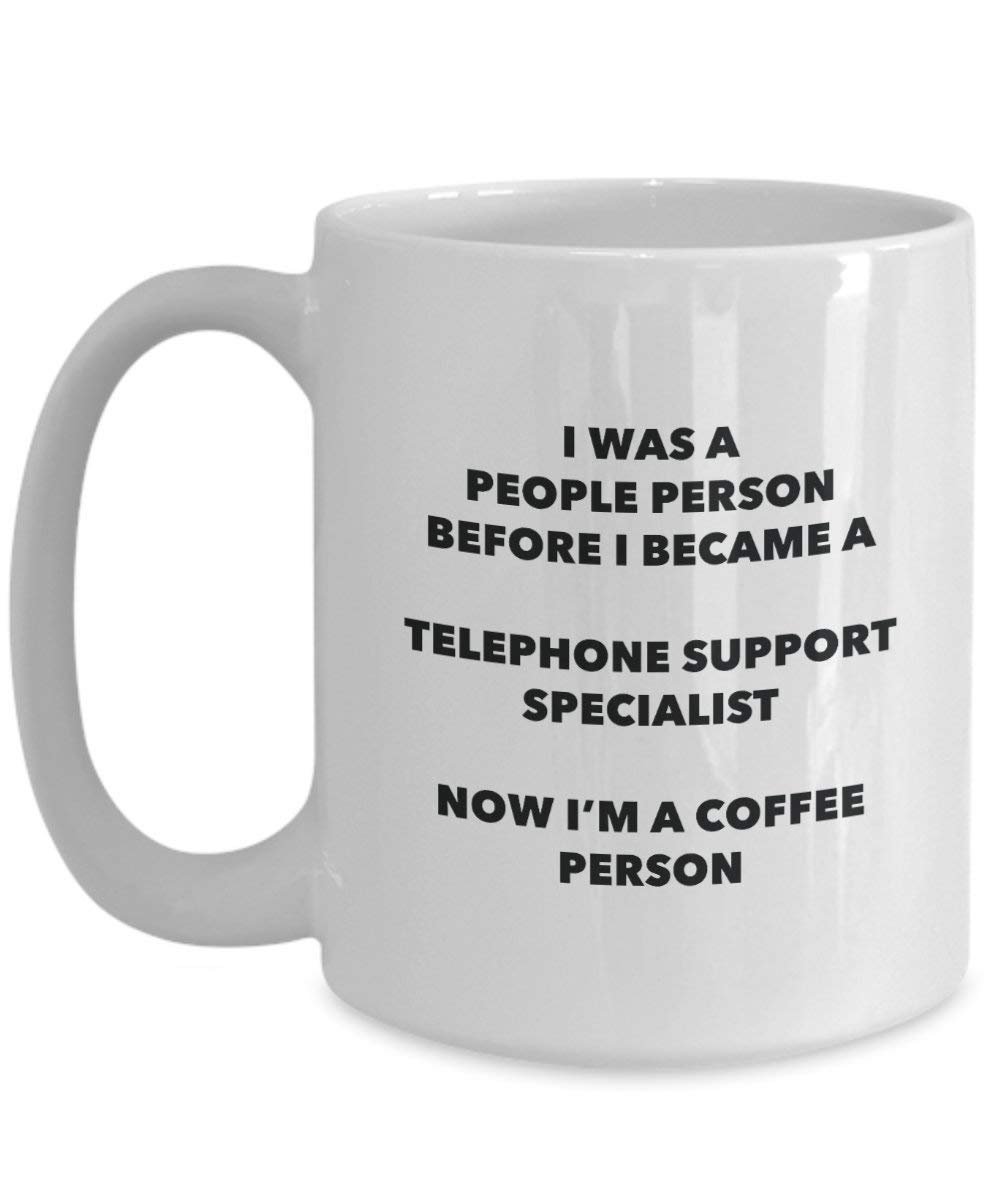 Support téléphonique Specialist Café personne Mug – Funny Tasse à thé de cacao – Anniversaire de Noël amateur de café mignon Gag Gifts Idée 11oz blanc