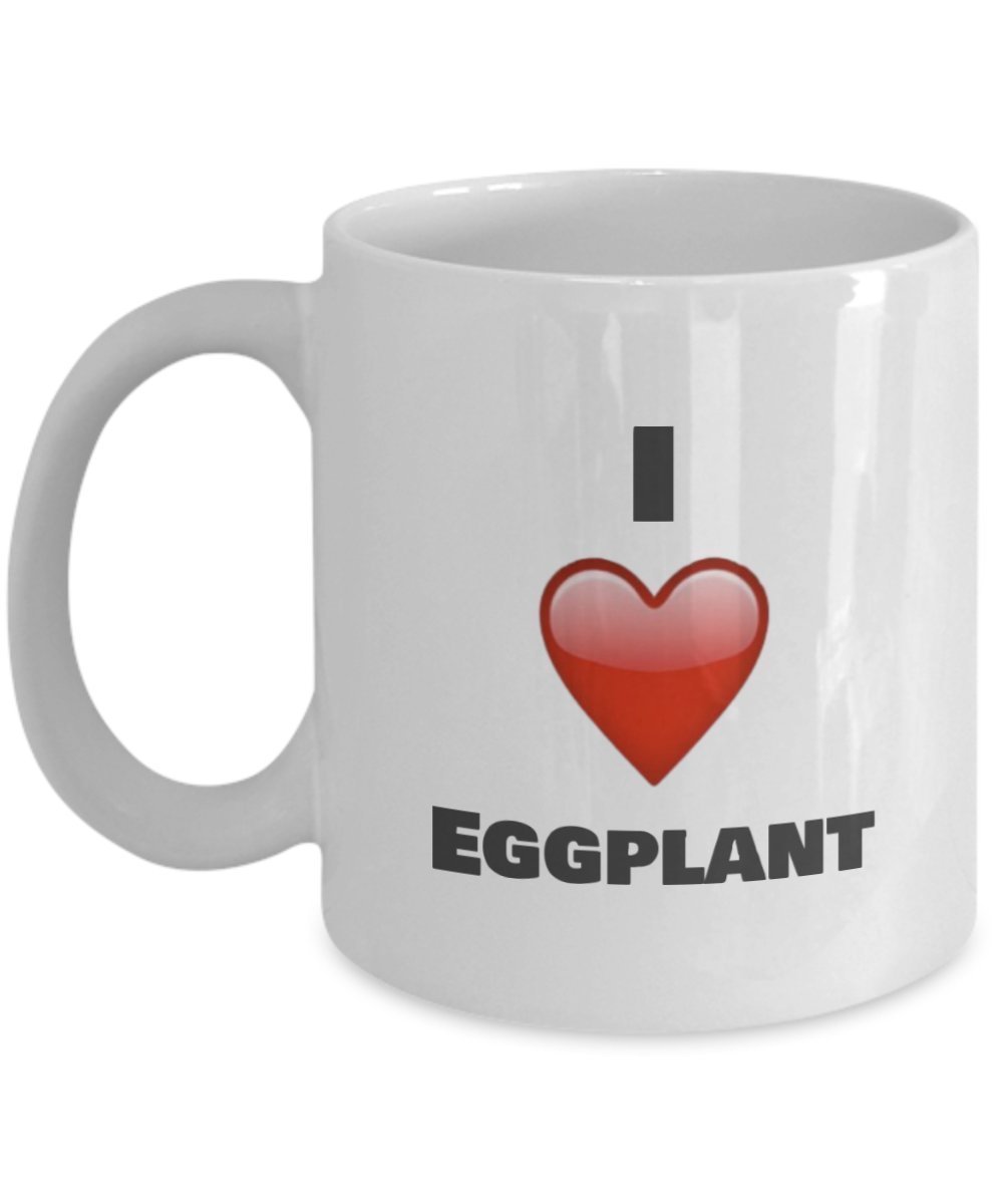 I Love Eggplant gifts Coffee mug