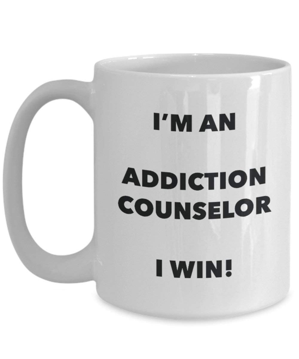 Addiction Ratgeber Tasse – Ich abhängig Bin, Ratgeber I Win. – Funny Kaffeetasse – Neuheit Geburtstag Weihnachten Gag Geschenke Idee 15oz weiß