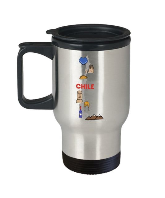 Chile Travel Mug - Funny Tea Hot Cocoa Coffee Insulated Tumbler - Novelty Birthday Christmas Anniversary Gag Gifts Idea