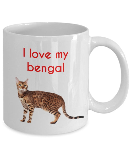 Tasse mit Bengal-Katze – lustige Tee-Tasse – Neuheit Geburtstag Weihnachten Jahrestag Gag Geschenk Idee 11oz weiß