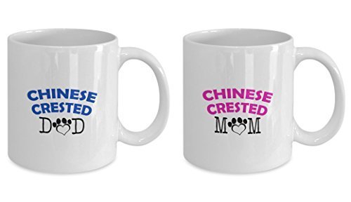 Funny Chinese Crested Couple Mug – Chinese Crested Dad – Chinese Crested Mom – Chinese Crested Lover Gifts - Unique Ceramic Gifts Idea (Dad & Mom)