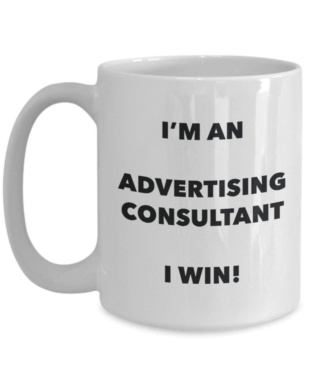 Werbung Berater Tasse – Ich bin ein Werbung Berater I Win. – Funny Kaffeetasse – Neuheit Geburtstag Weihnachten Gag Geschenke Idee
