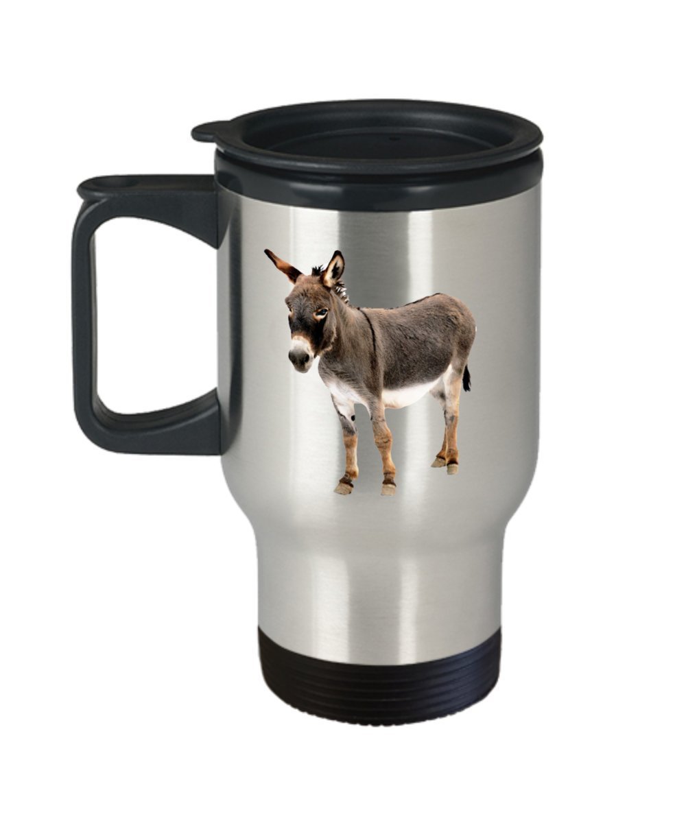 Baby Donkey Travel Mug - Funny Tea Hot Cocoa Insulated Tumbler - Novelty Birthday Christmas Anniversary Gag Gifts Idea