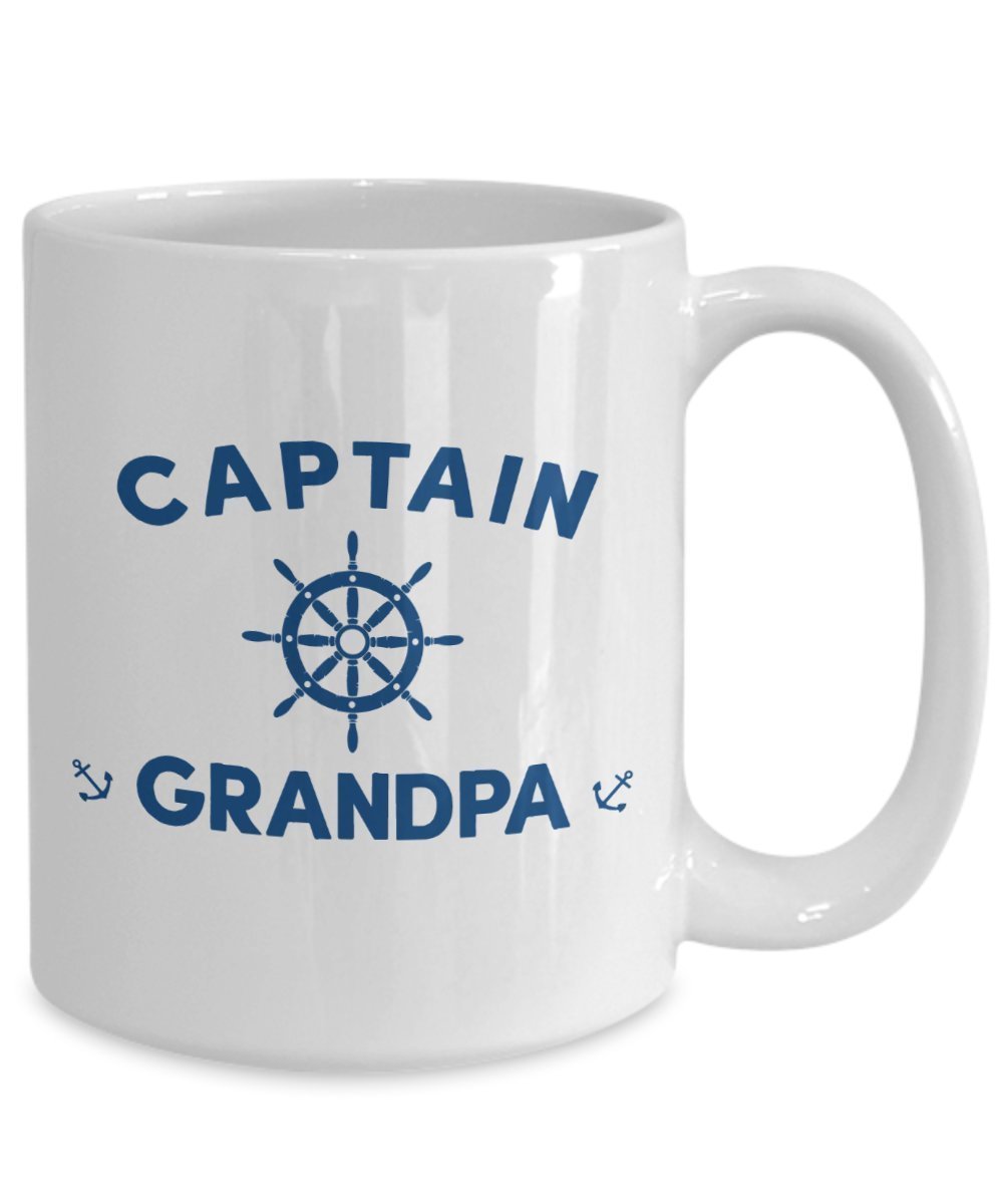 Captain Grandpa Mug - Funny Tea Hot Cocoa Coffee Cup - Novelty Birthday Christmas Anniversary Gag Gifts Idea