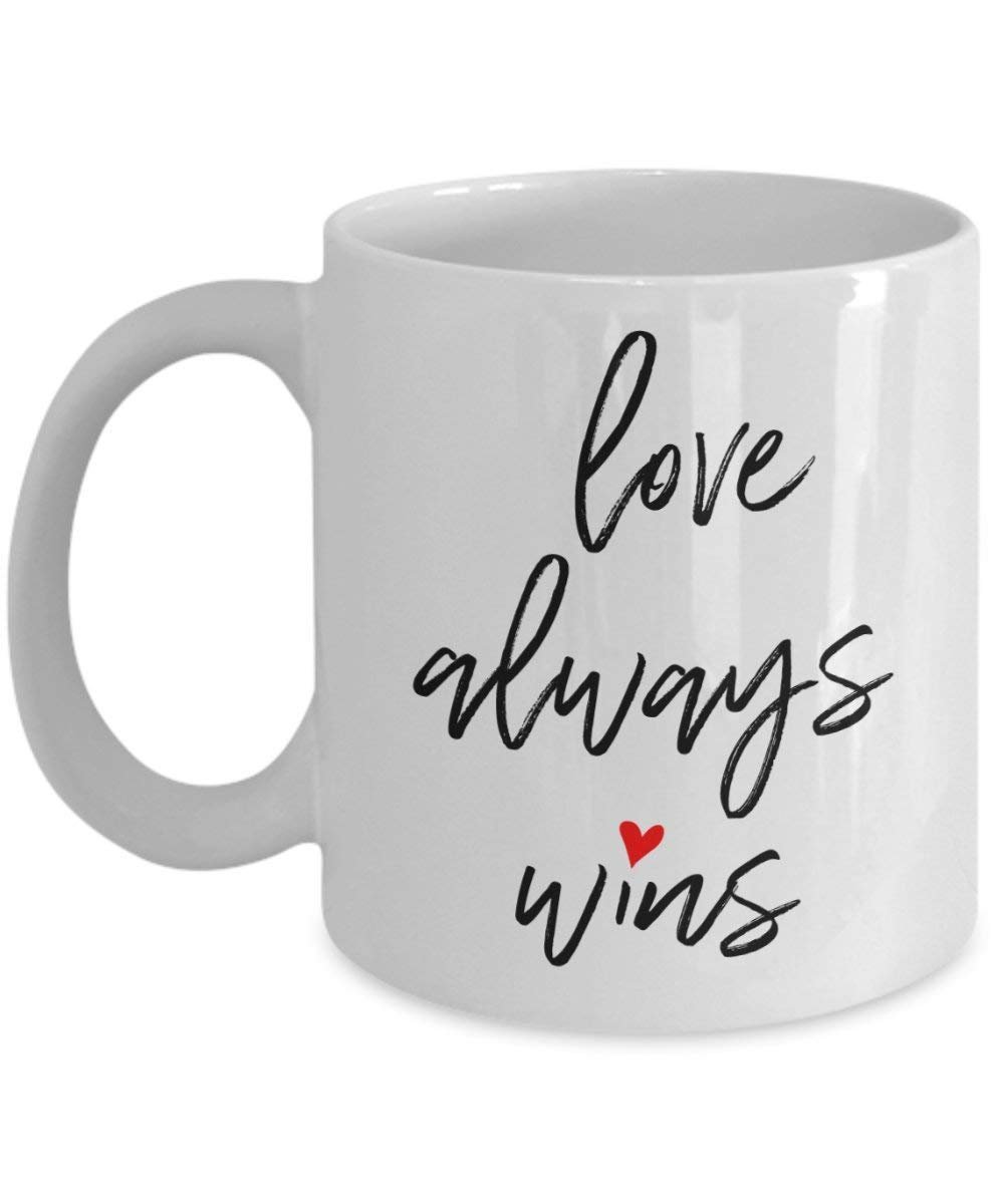 Love Always Wins Tasse – Funny Tee Hot Cocoa Kaffeetasse – Neuheit Geburtstag Weihnachten Jahrestag Gag Geschenke Idee