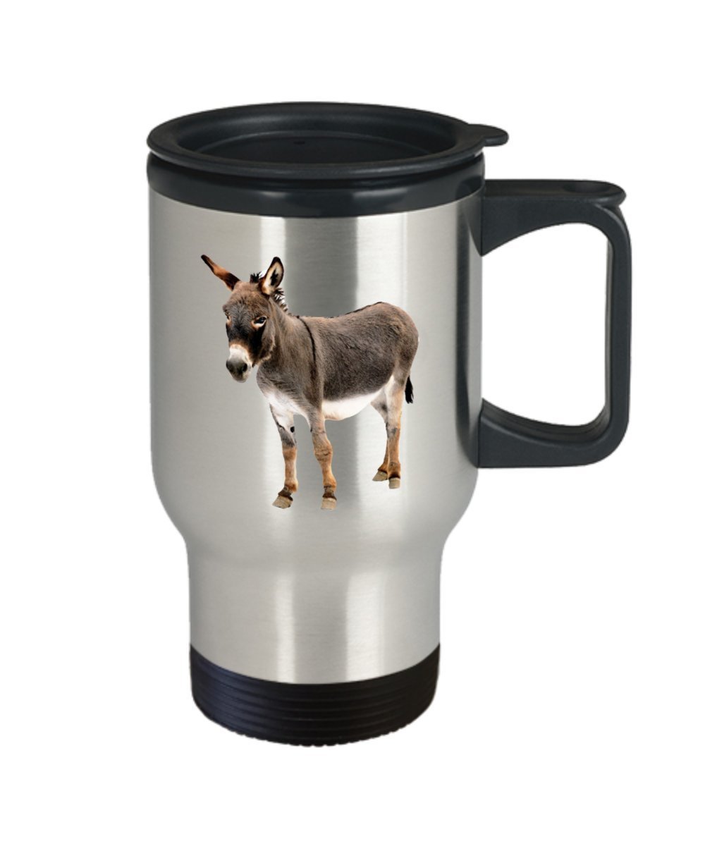 Baby Donkey Travel Mug - Funny Tea Hot Cocoa Insulated Tumbler - Novelty Birthday Christmas Anniversary Gag Gifts Idea