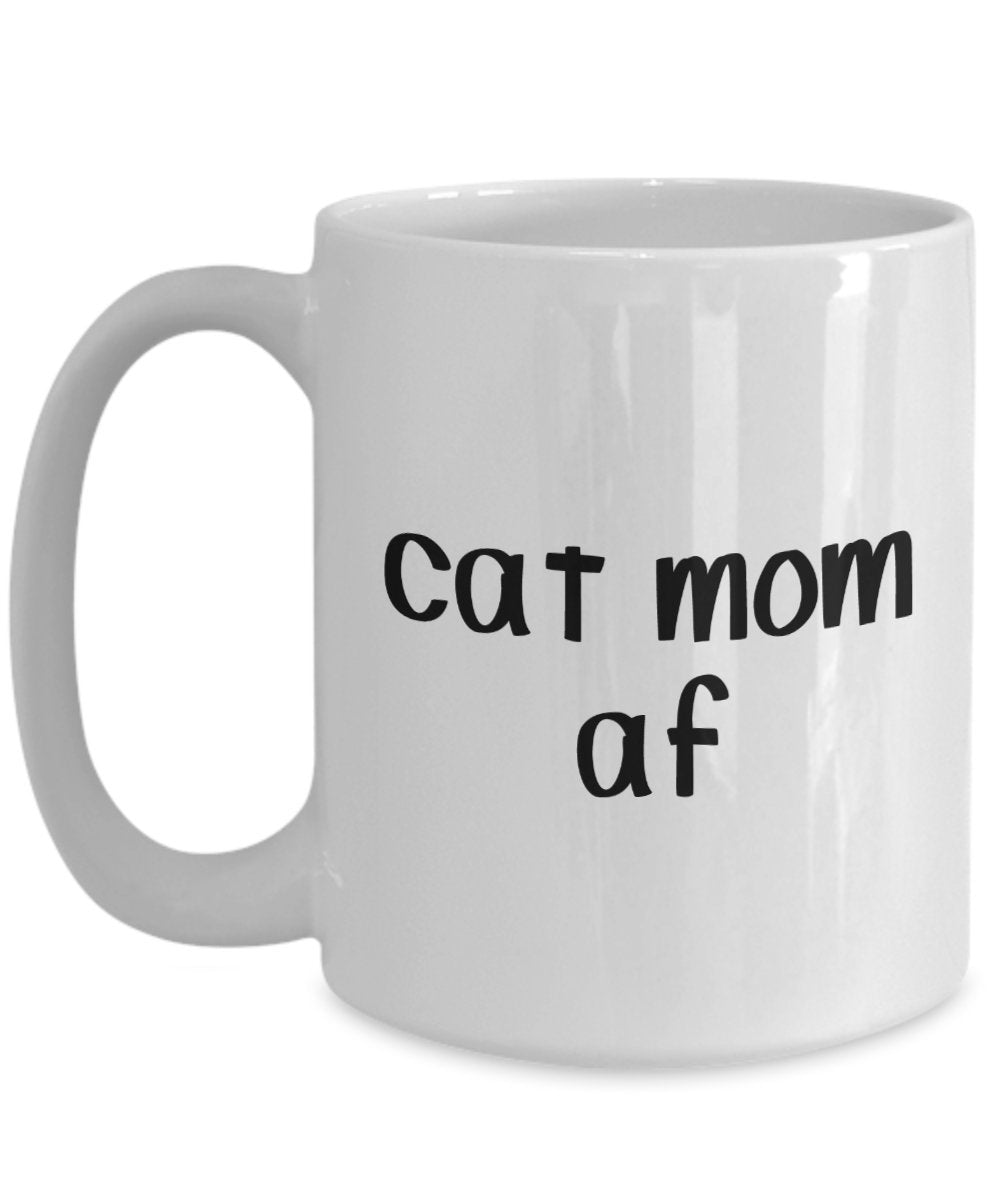 Tasse mit Aufschrift"Cat Mom" – Lustige Tasse für Tee, Kakao, Kaffeetasse – Neuheit Geburtstagsgeschenk